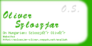 oliver szloszjar business card